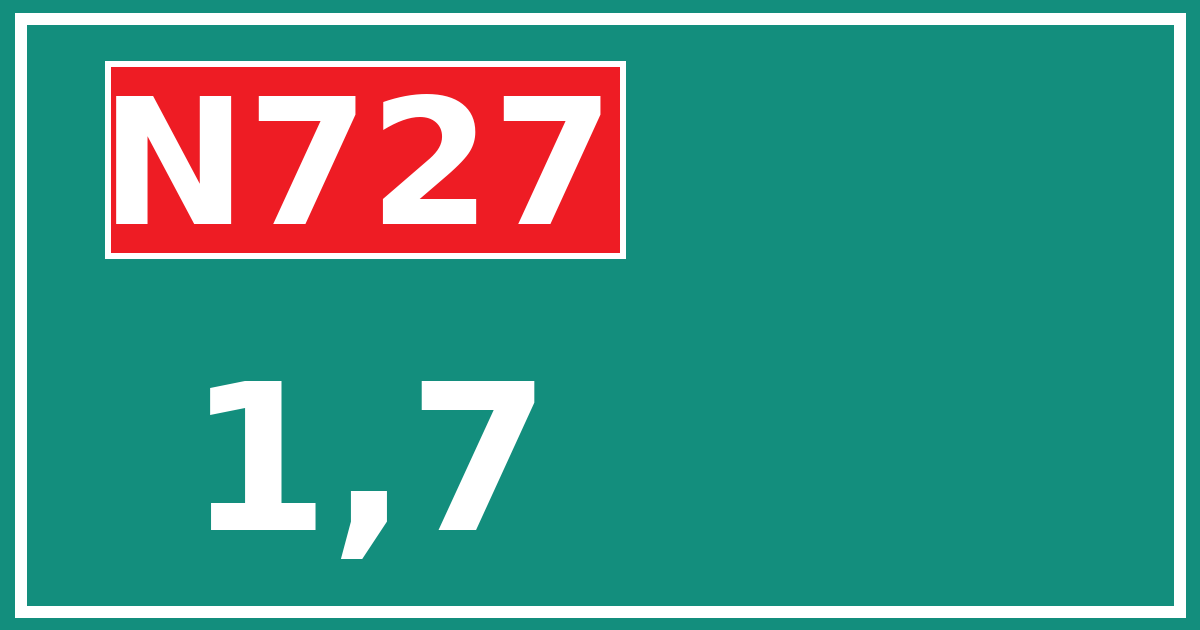 Hectometerbord N727 1,7