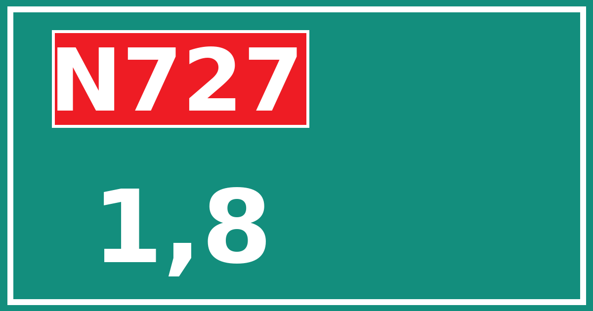 Hectometerbord N727 1,8