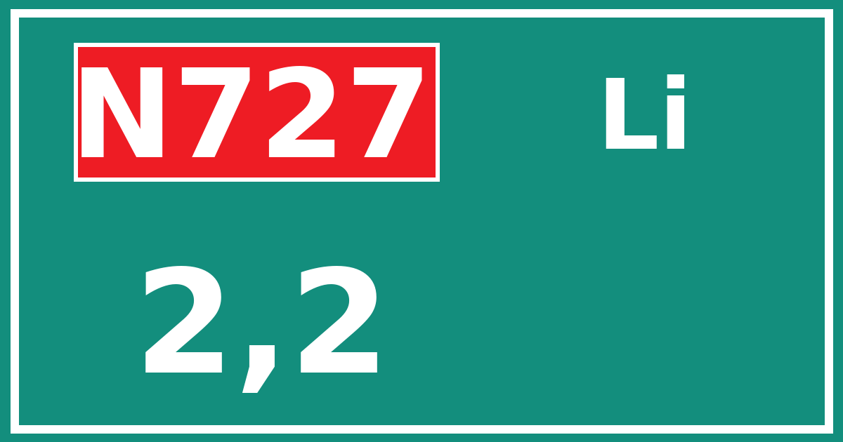 Hectometerbord N727 2,2 zijde Li