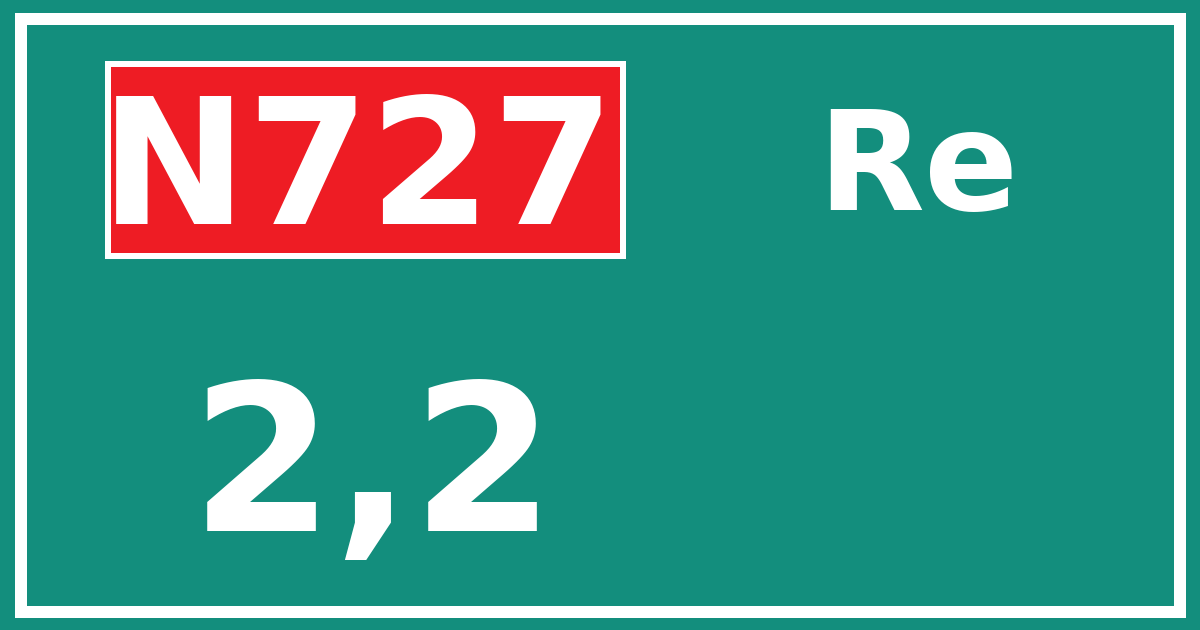 Hectometerbord N727 2,2 zijde Re