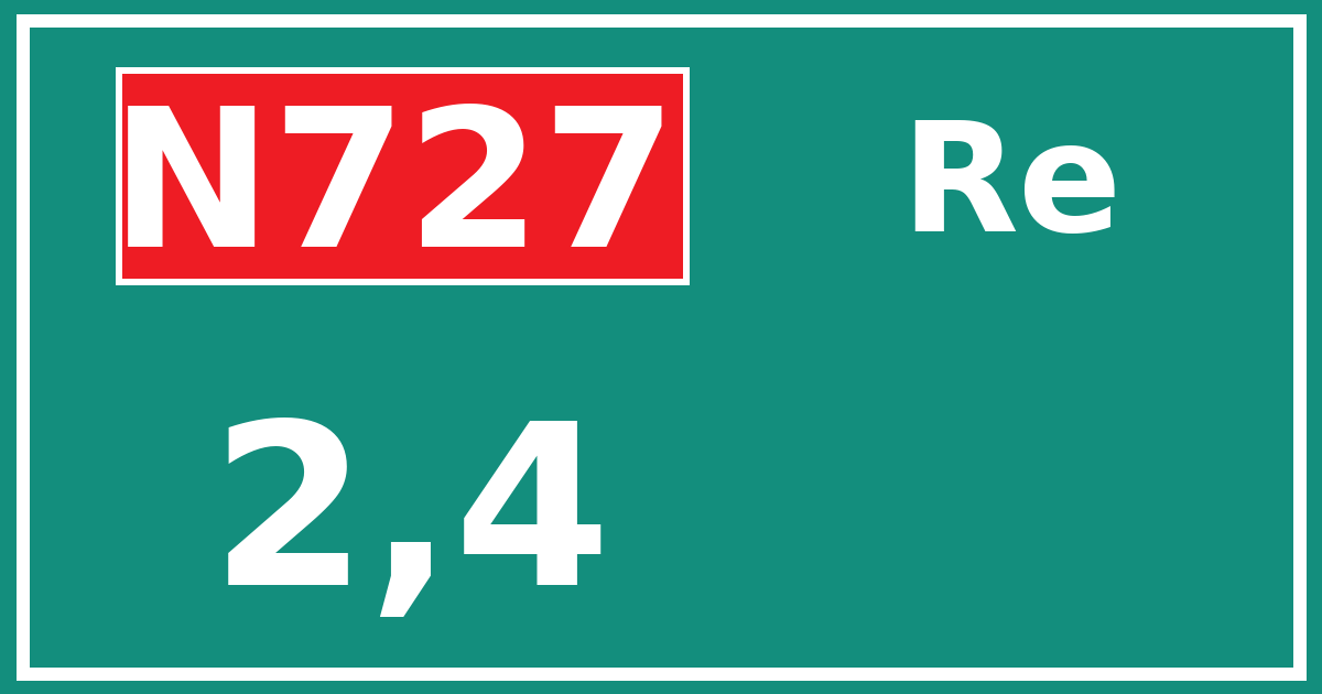 Hectometerbord N727 2,4 zijde Re