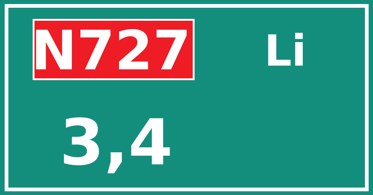 Hectometerbord N727 3,4 zijde Li