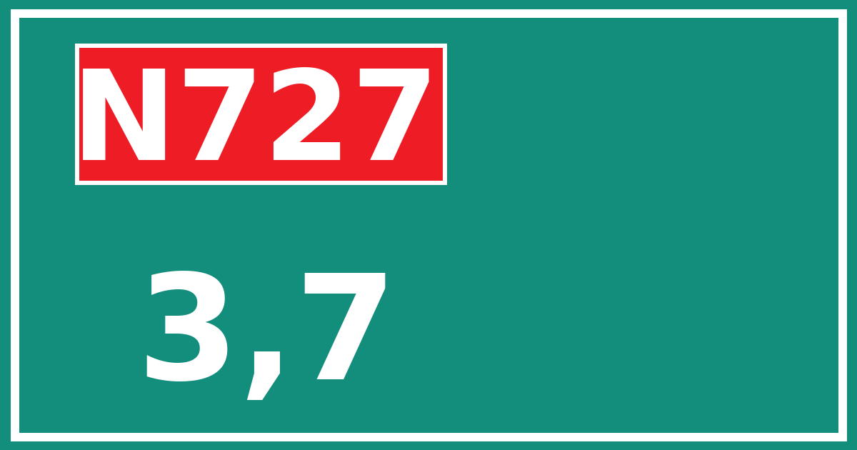 Hectometerbord N727 3,7