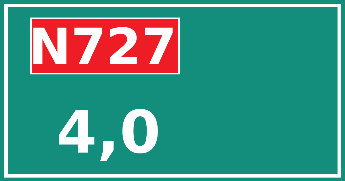 Hectometerbord N727 4,0