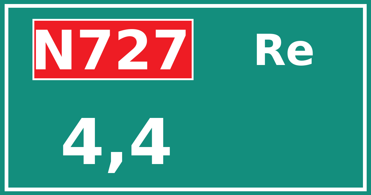 Hectometerbord N727 4,4 zijde Re