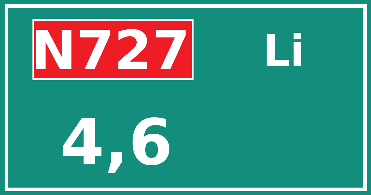 Hectometerbord N727 4,6 zijde Li