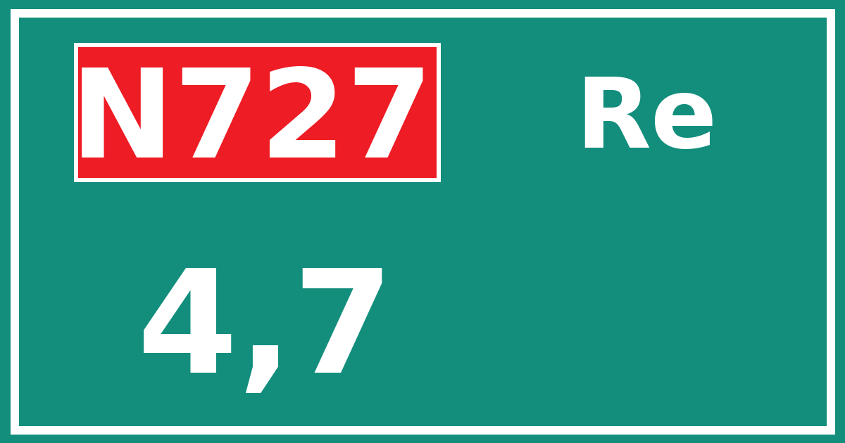 Hectometerbord N727 4,7 zijde Re