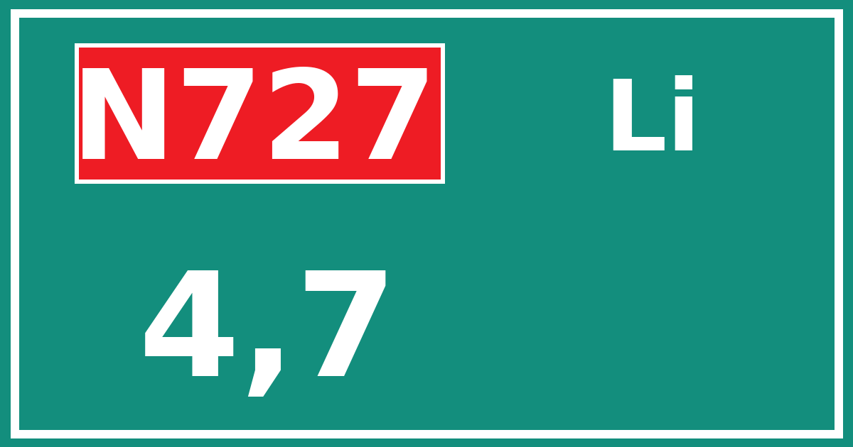 Hectometerbord N727 4,7 zijde Li