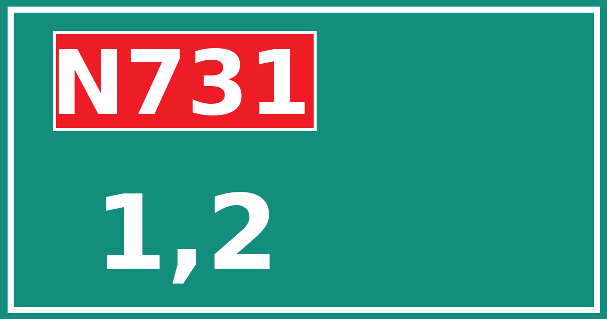 Hectometerbord N731 1,2