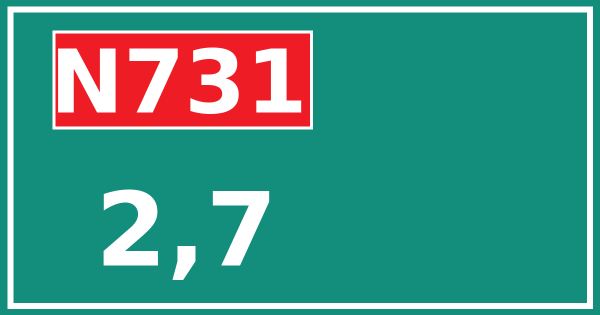 Hectometerbord N731 2,7