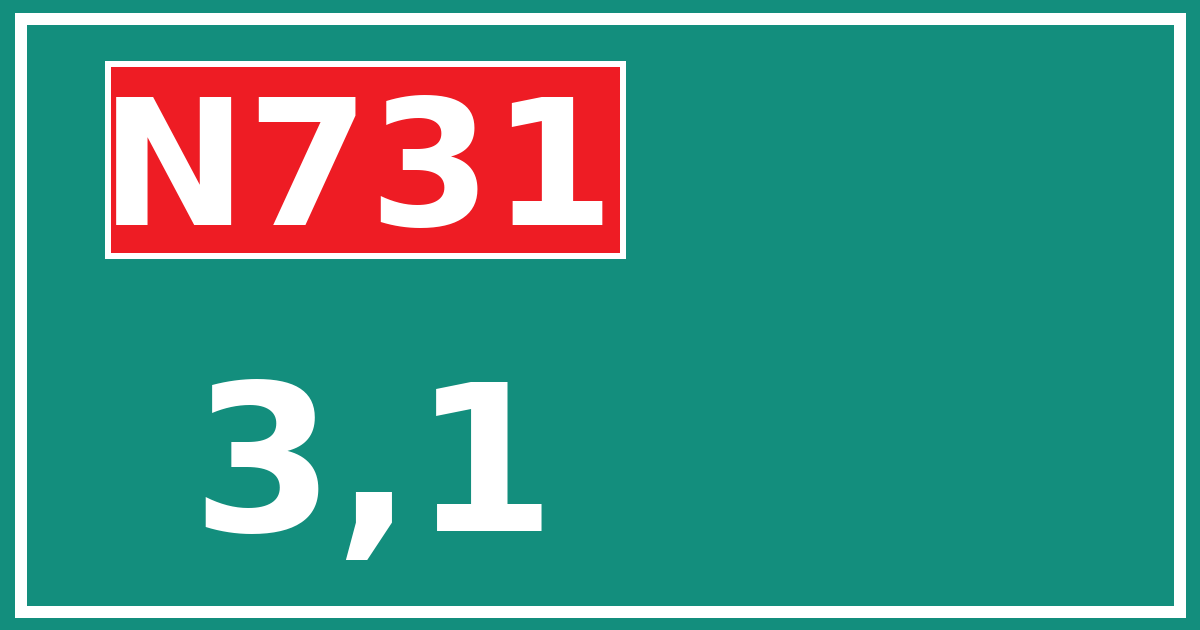 Hectometerbord N731 3,1