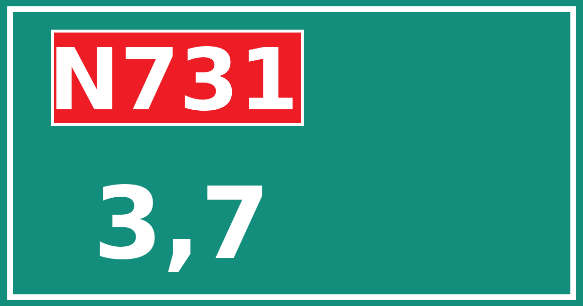 Hectometerbord N731 3,7