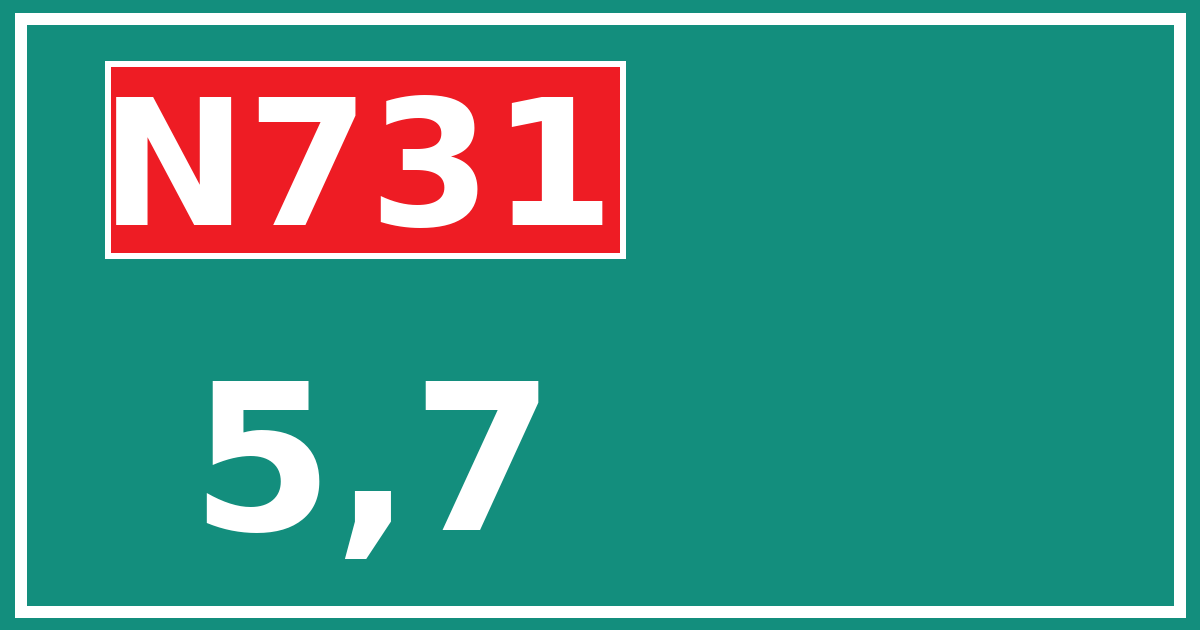 Hectometerbord N731 5,7