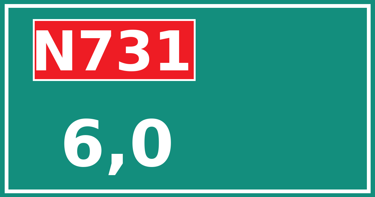 Hectometerbord N731 6,0