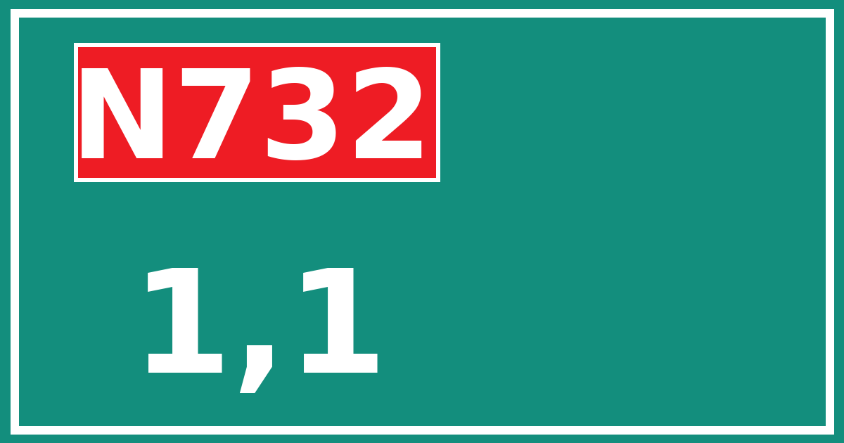 Hectometerbord N732 1,1