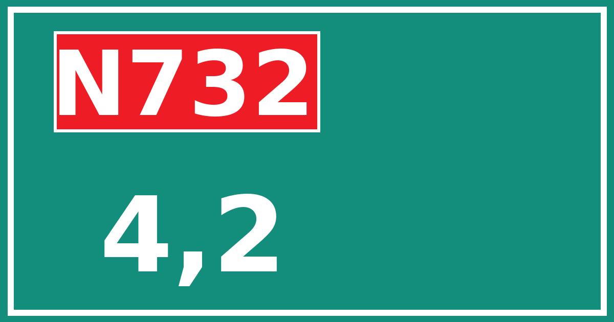 Hectometerbord N732 4,2