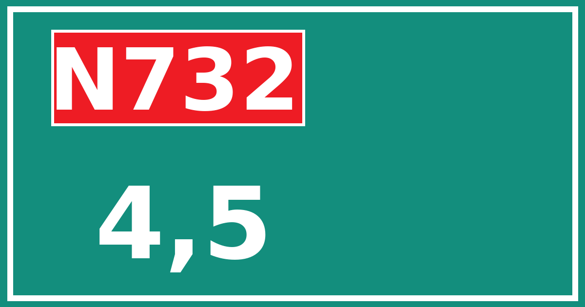 Hectometerbord N732 4,5