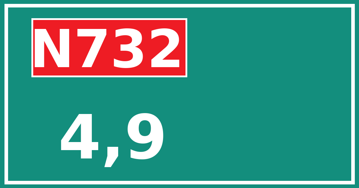 Hectometerbord N732 4,9
