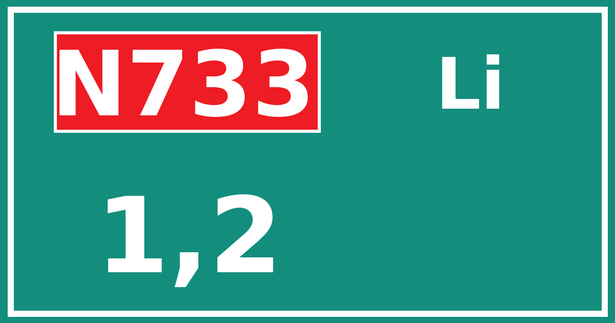 Hectometerbord N733 1,2 zijde Li
