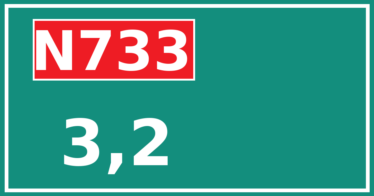Hectometerbord N733 3,2