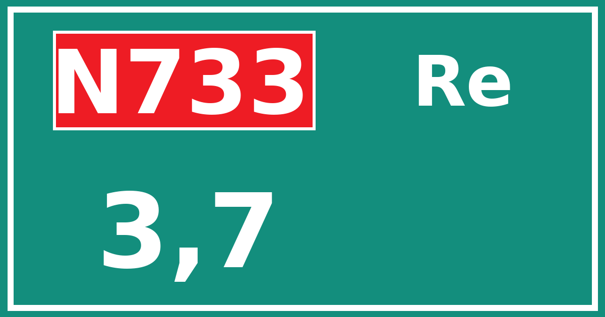 Hectometerbord N733 3,7 zijde Re