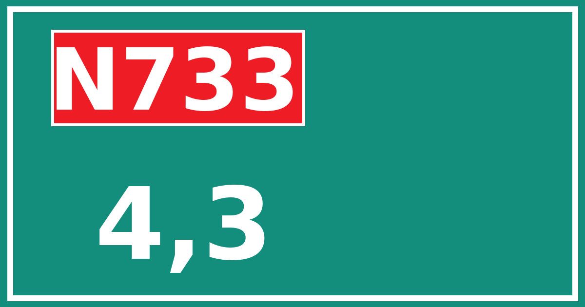 Hectometerbord N733 4,3