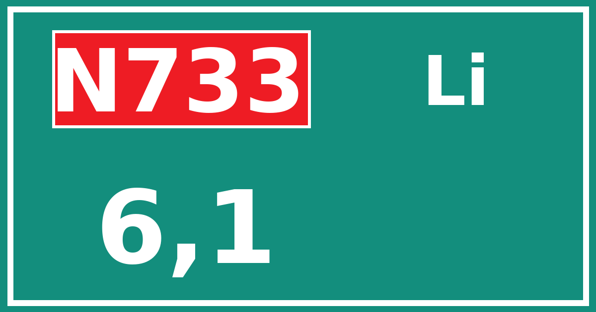 Hectometerbord N733 6,1 zijde Li