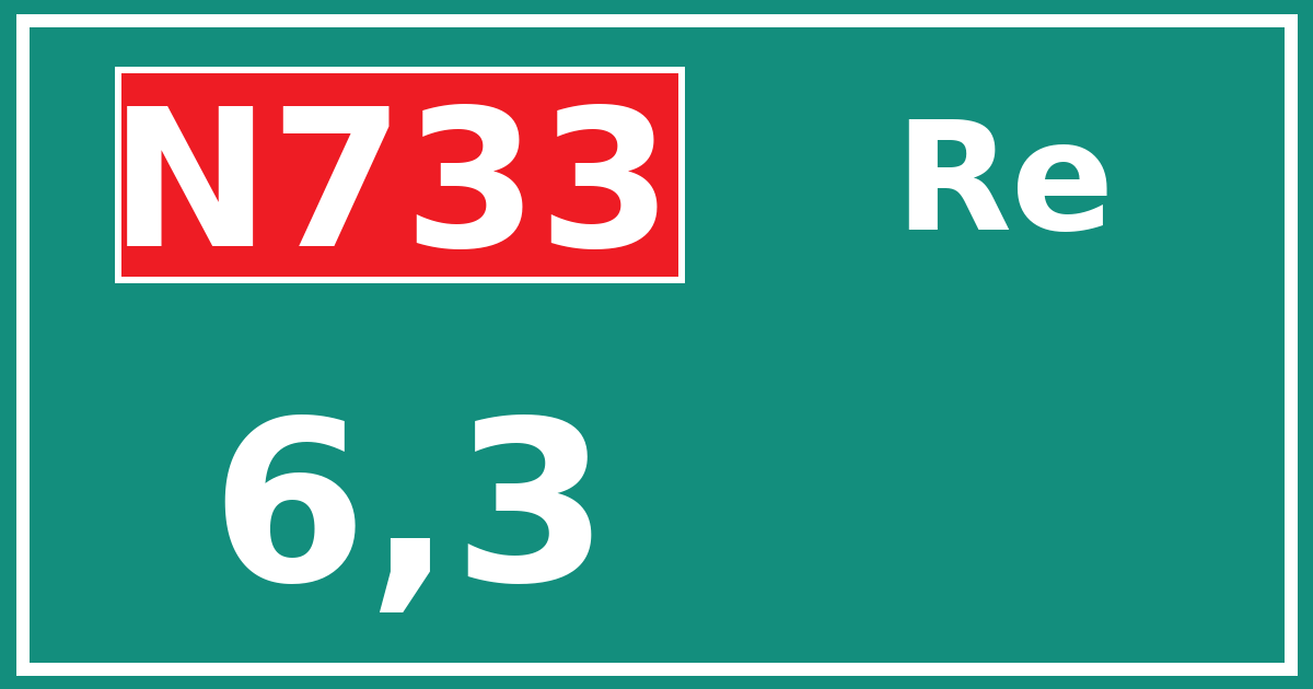 Hectometerbord N733 6,3 zijde Re