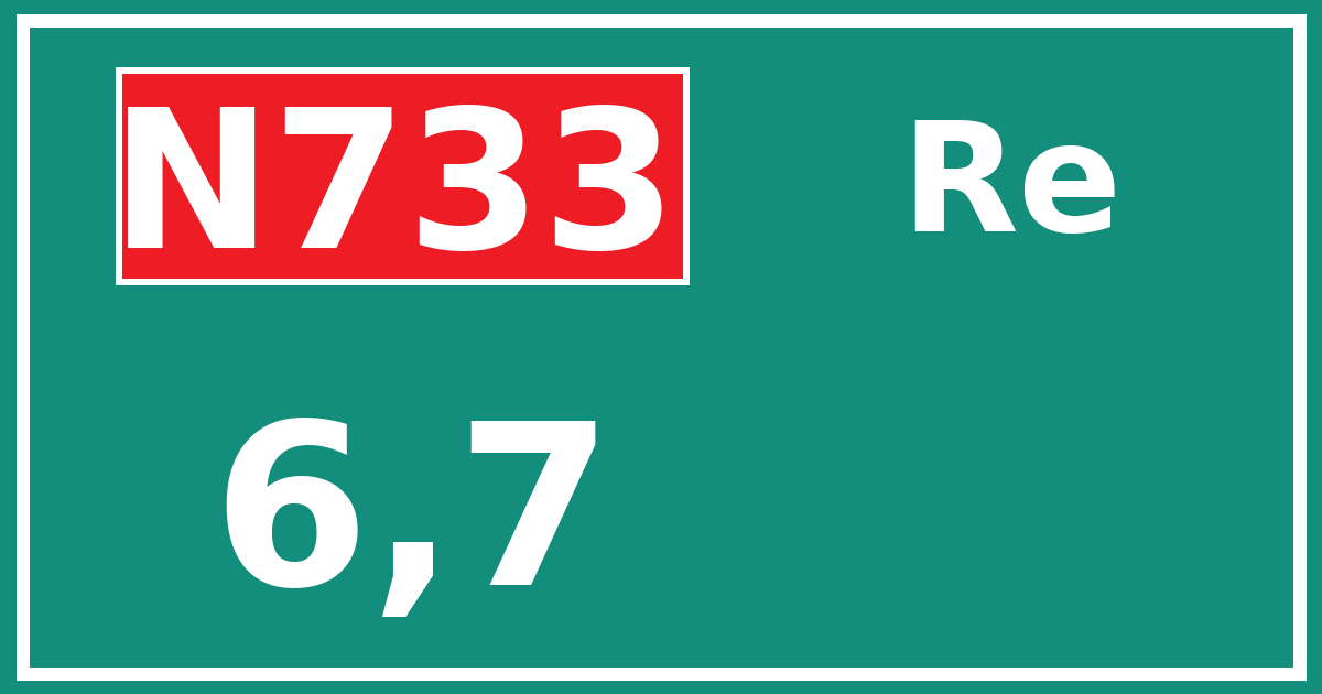 Hectometerbord N733 6,7 zijde Re