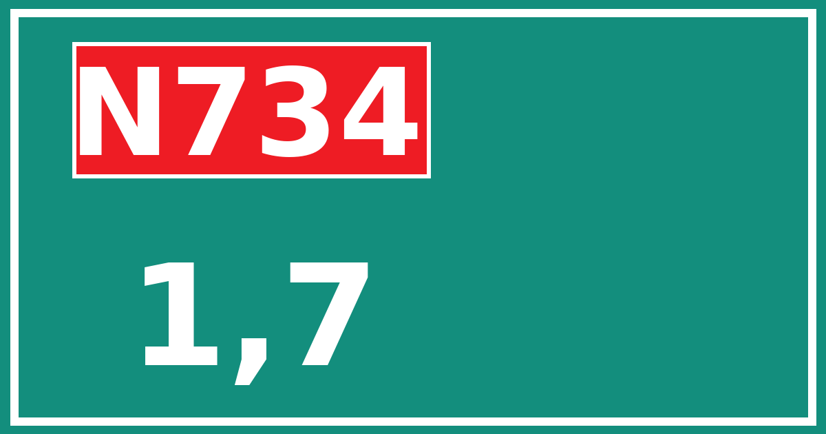Hectometerbord N734 1,7