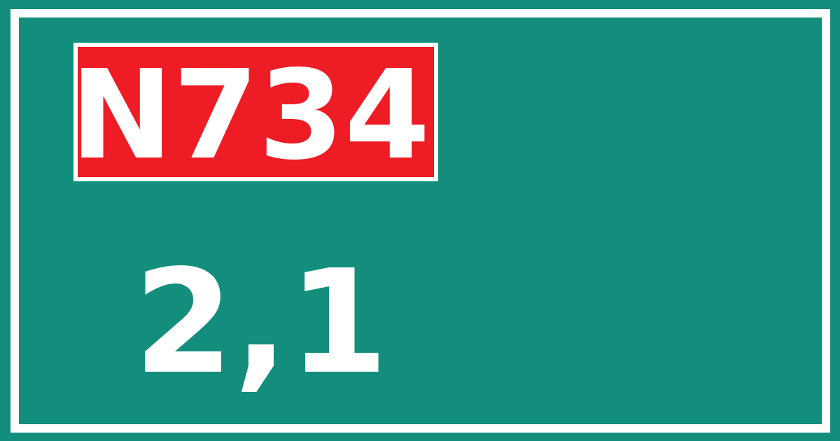 Hectometerbord N734 2,1