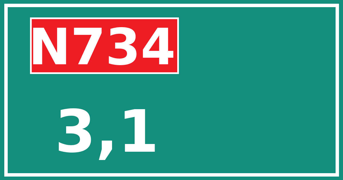Hectometerbord N734 3,1