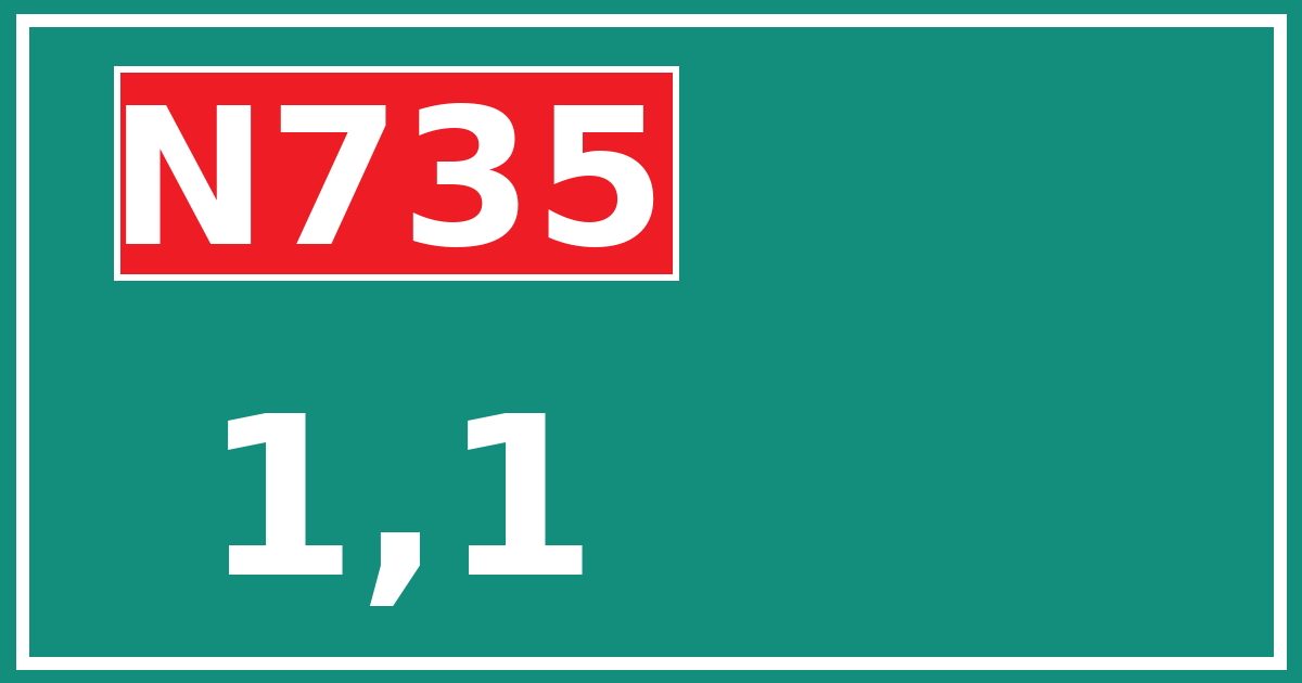 Hectometerbord N735 1,1
