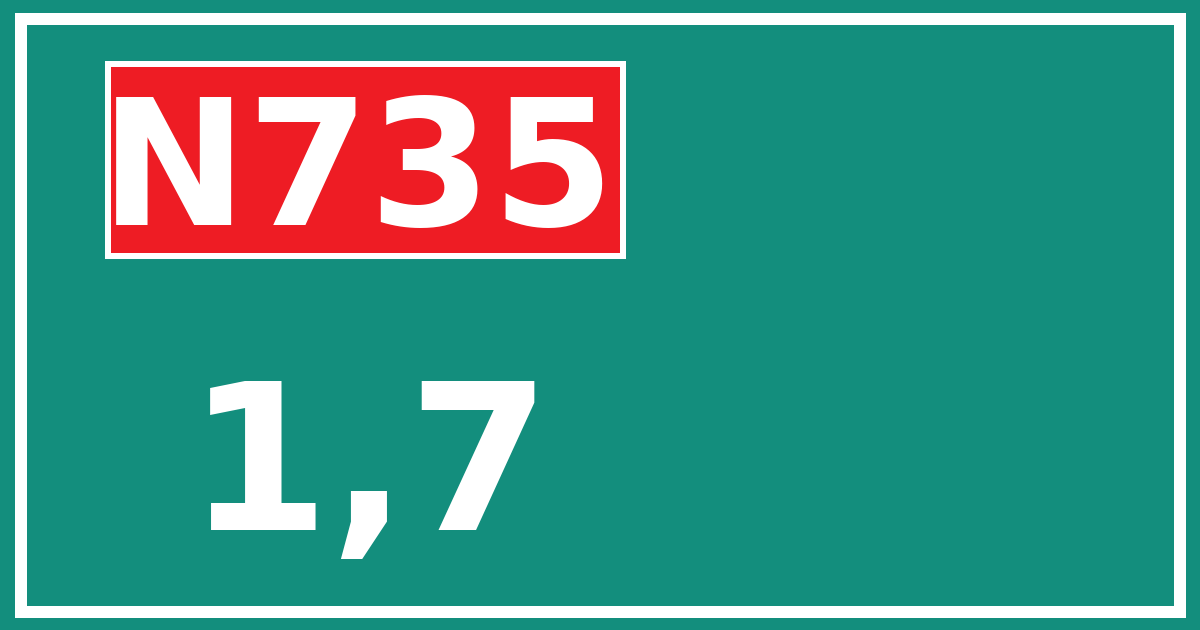 Hectometerbord N735 1,7