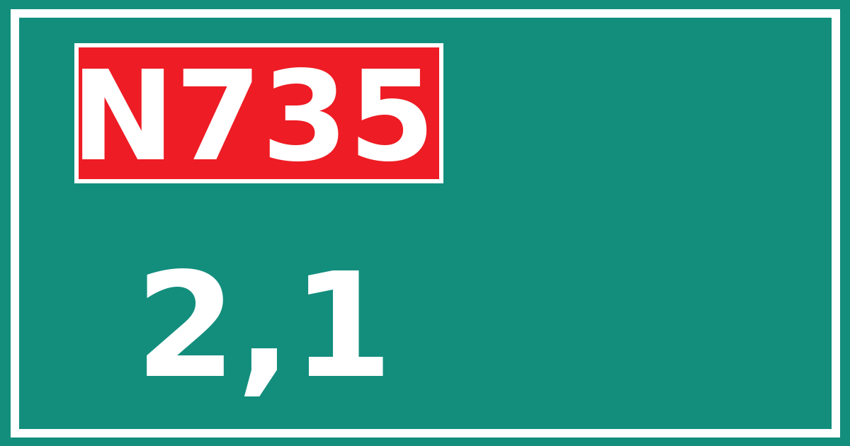 Hectometerbord N735 2,1