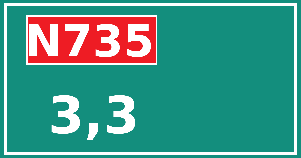 Hectometerbord N735 3,3