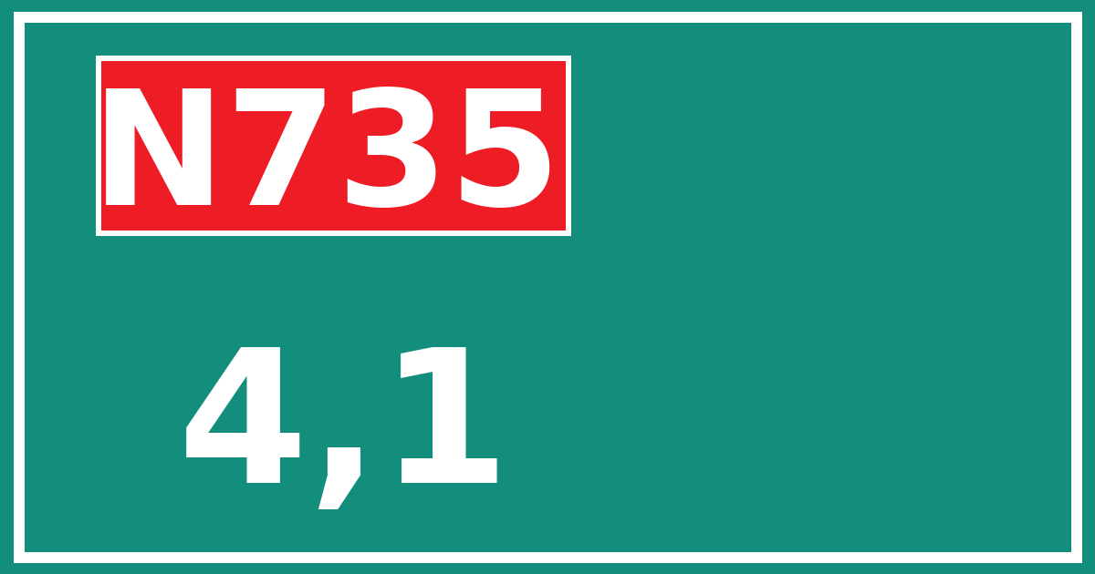 Hectometerbord N735 4,1