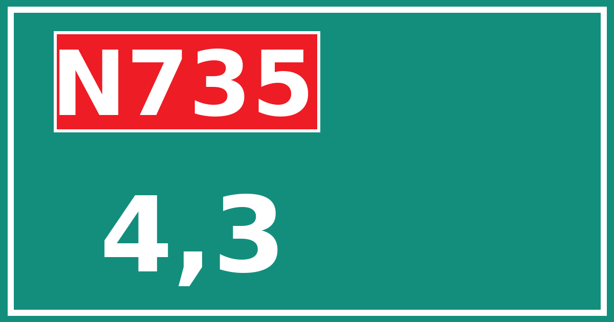 Hectometerbord N735 4,3