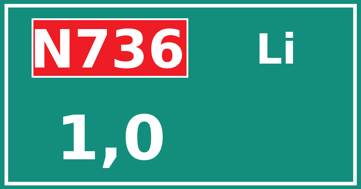 Hectometerbord N736 1,0 zijde Li