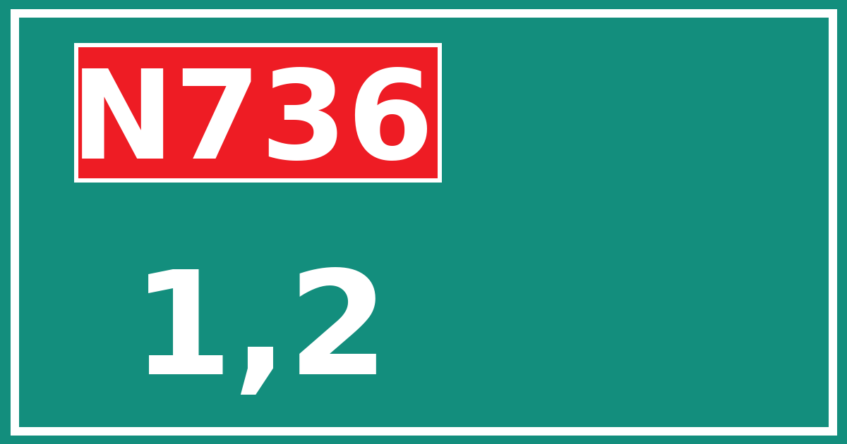 Hectometerbord N736 1,2