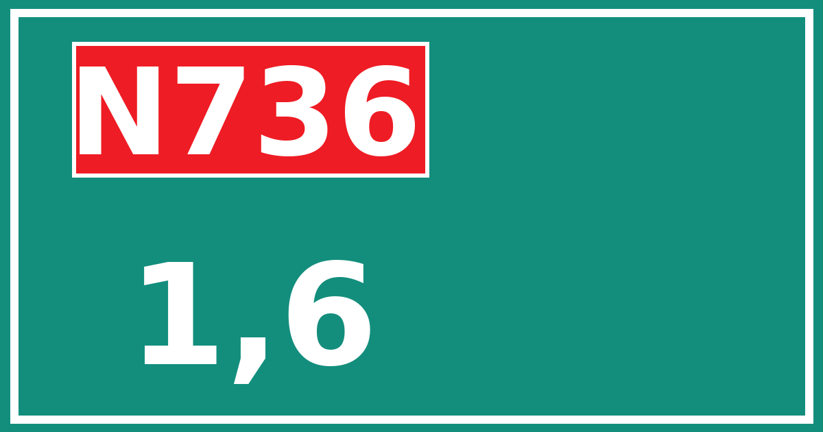 Hectometerbord N736 1,6