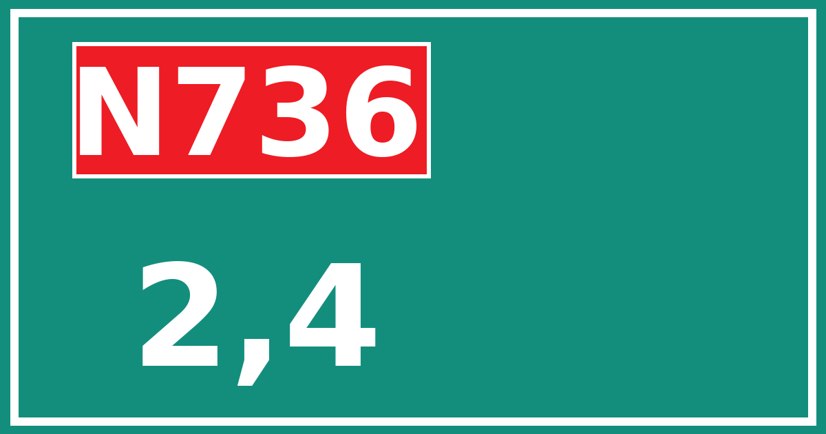 Hectometerbord N736 2,4