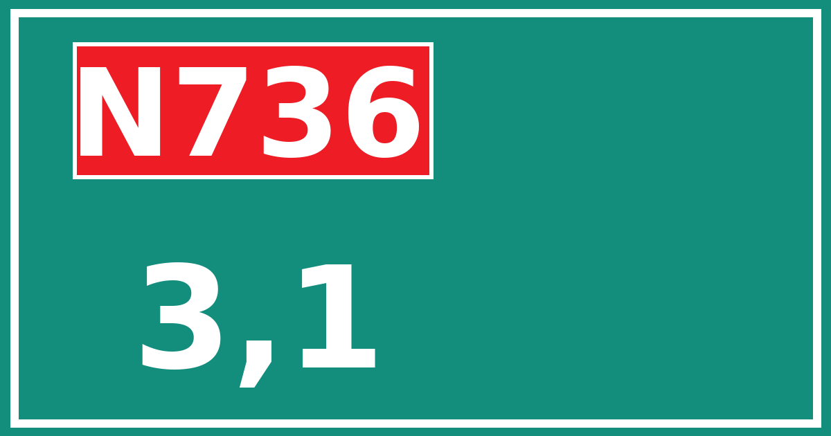 Hectometerbord N736 3,1
