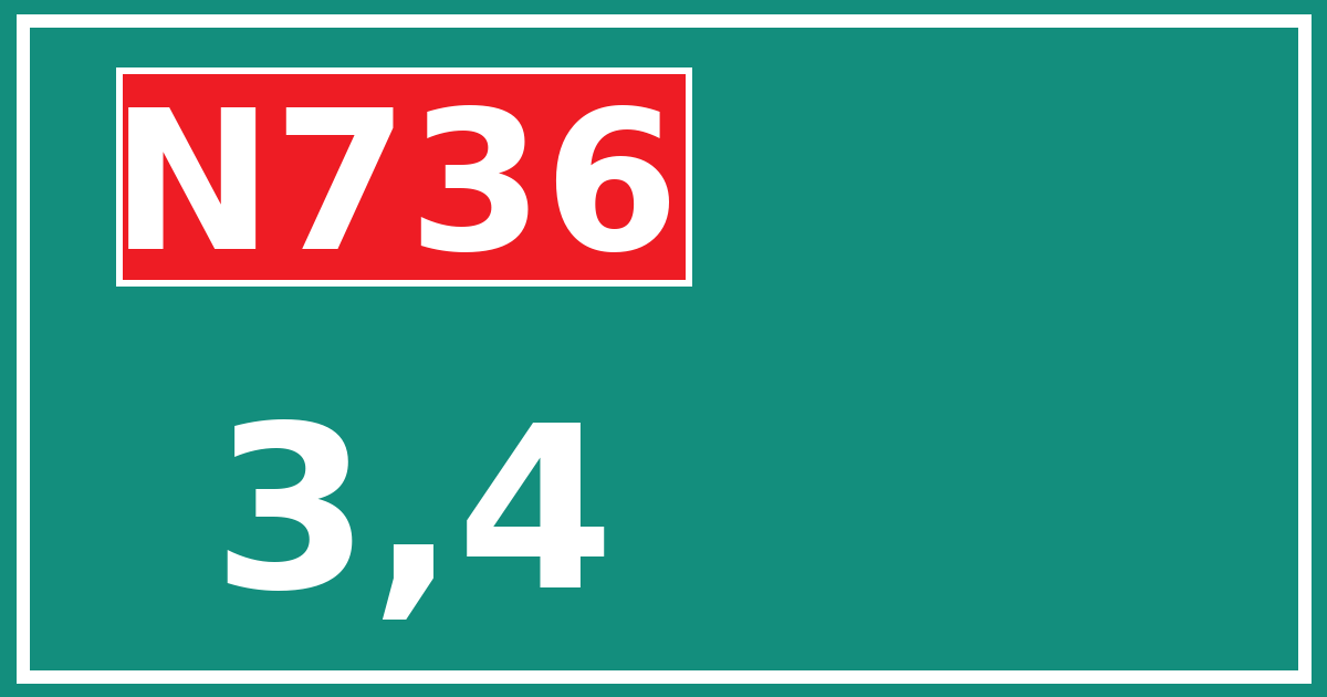Hectometerbord N736 3,4