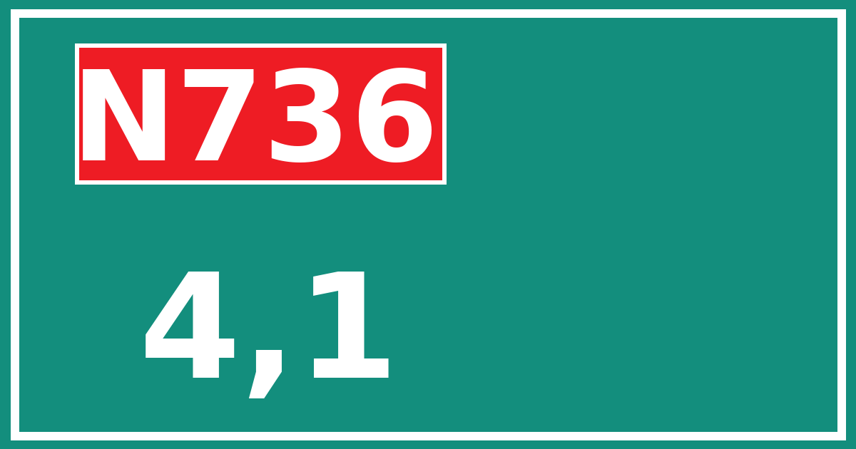 Hectometerbord N736 4,1