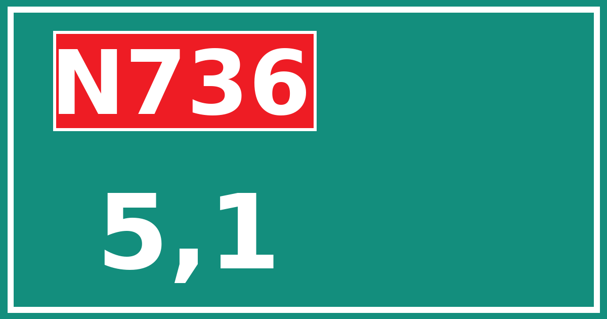 Hectometerbord N736 5,1