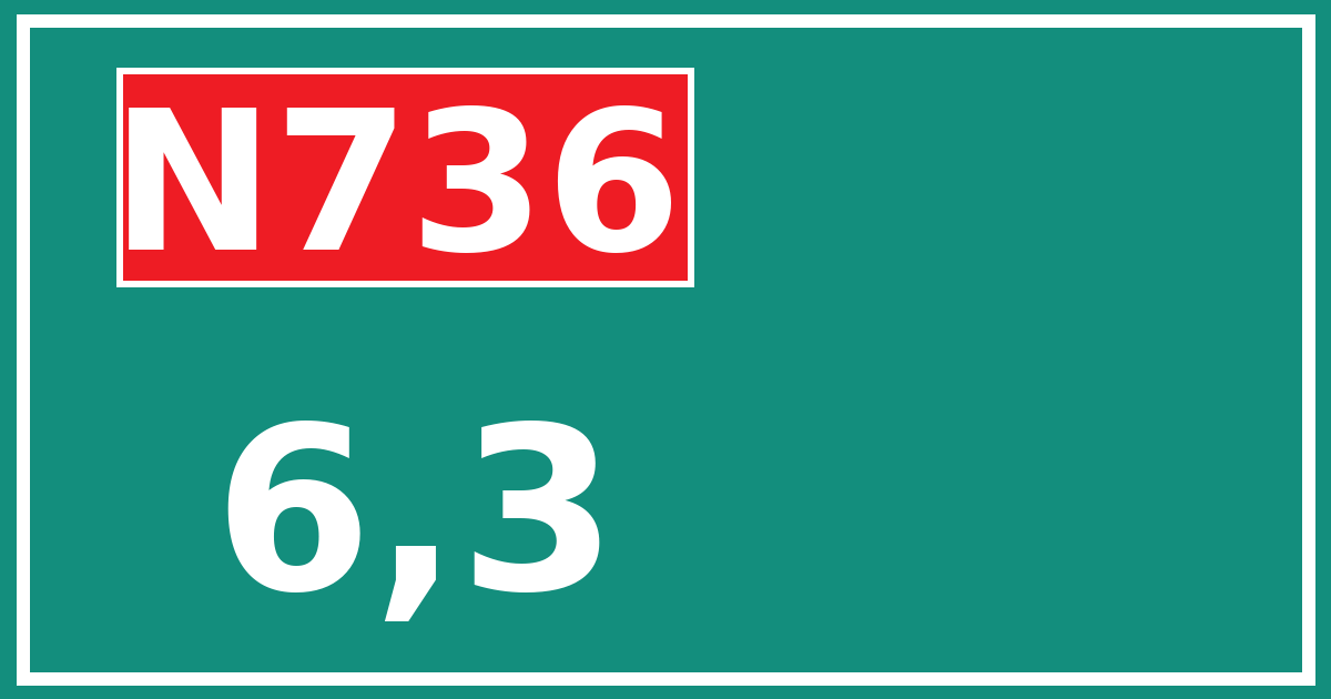 Hectometerbord N736 6,3