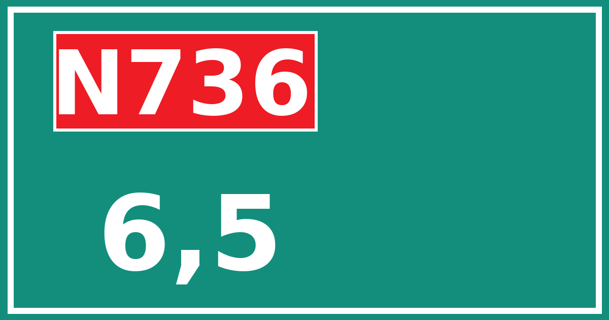 Hectometerbord N736 6,5