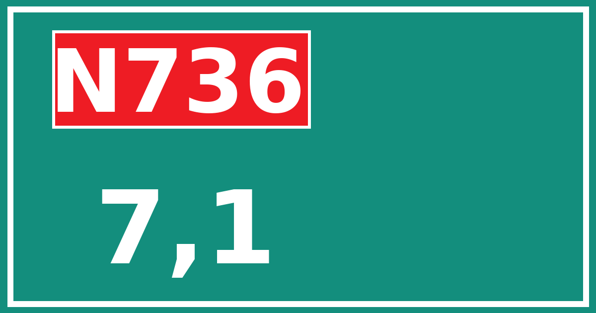 Hectometerbord N736 7,1