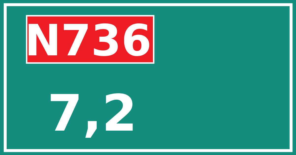 Hectometerbord N736 7,2